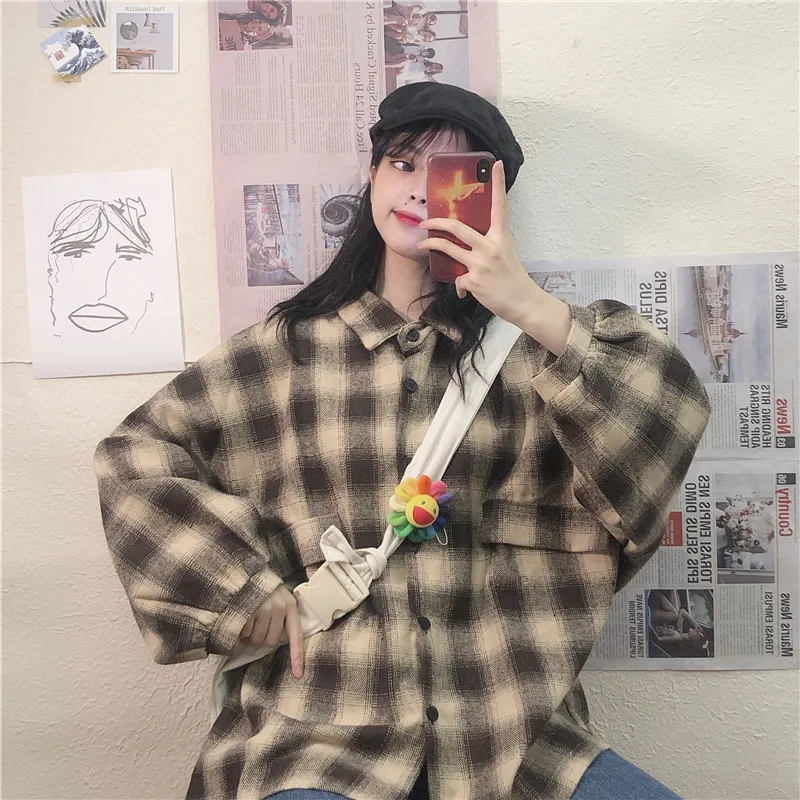 Фотосессия фабричная цена Управление 5 Осенняя стиль Harajuku-Стиль Повседневное записная книжка С ПЕРЕПЛЕТОМ с Fit, шерстяная одежда, рубашка с длинными рукавами Винтаж шерстяные J