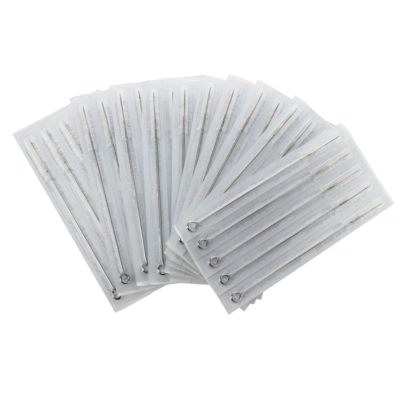 HTHL-100Pcs Иглы для татуировки: 50 шт. Иглы для татуировки 9RL Круглый одноразовый вкладыш из нержавеющей стали Pro и 50 шт. 7Rl "рукодельник" 7