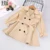 HE Hello Enjoy Toddle Kids Jacket Baby Girls Solid Sleeves Coat Осенняя Двубортная Верхняя Одежда С Поясом Детская Одежда