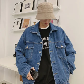 

2019 autumn hole jacket denim jacket loose Korean version of the wild top