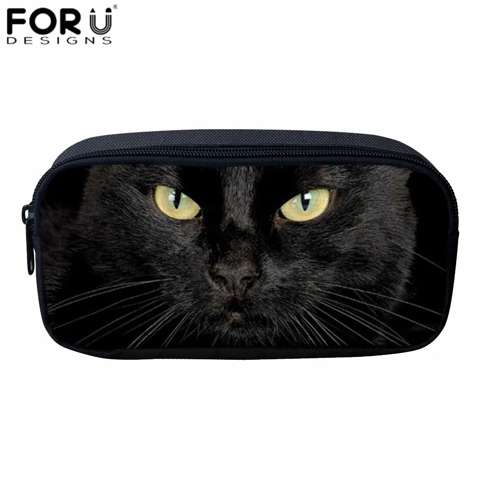 L5219K FORUDESIGNS/сумки для макияжа подростков, черная луна, принт кота, пенал для мальчиков и девочек, школьные офисные канцелярские принадлежности, креативная милая сумка для ручек - Цвет: L5219K