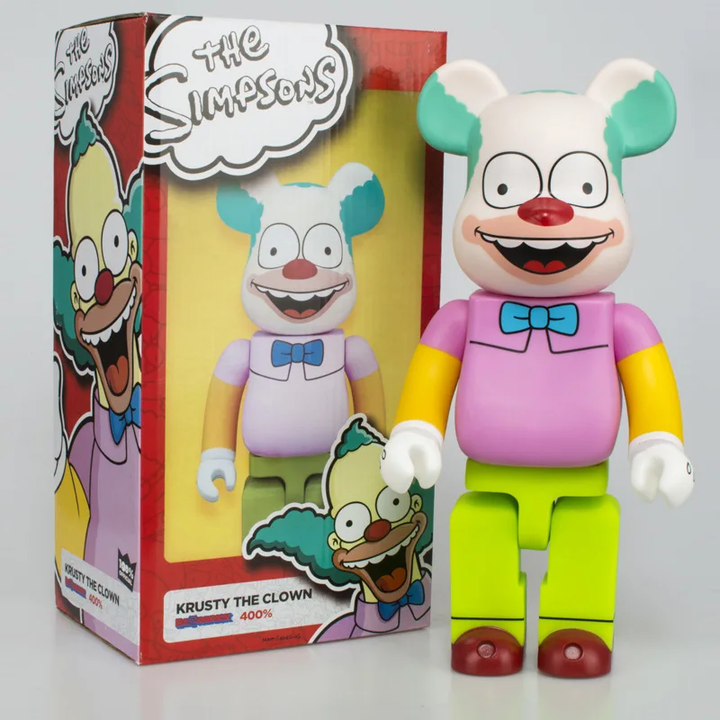 

28cm Bear Brick Be@r Toy Street Style 400% Krusty the Clown PCV Action Figure Collection Gift Decoration Toy