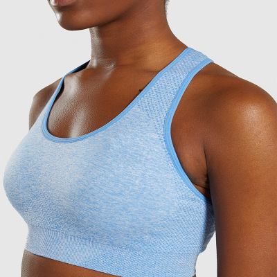 Bra quick-dry top seamless two-layer knitted running vest with padded chest