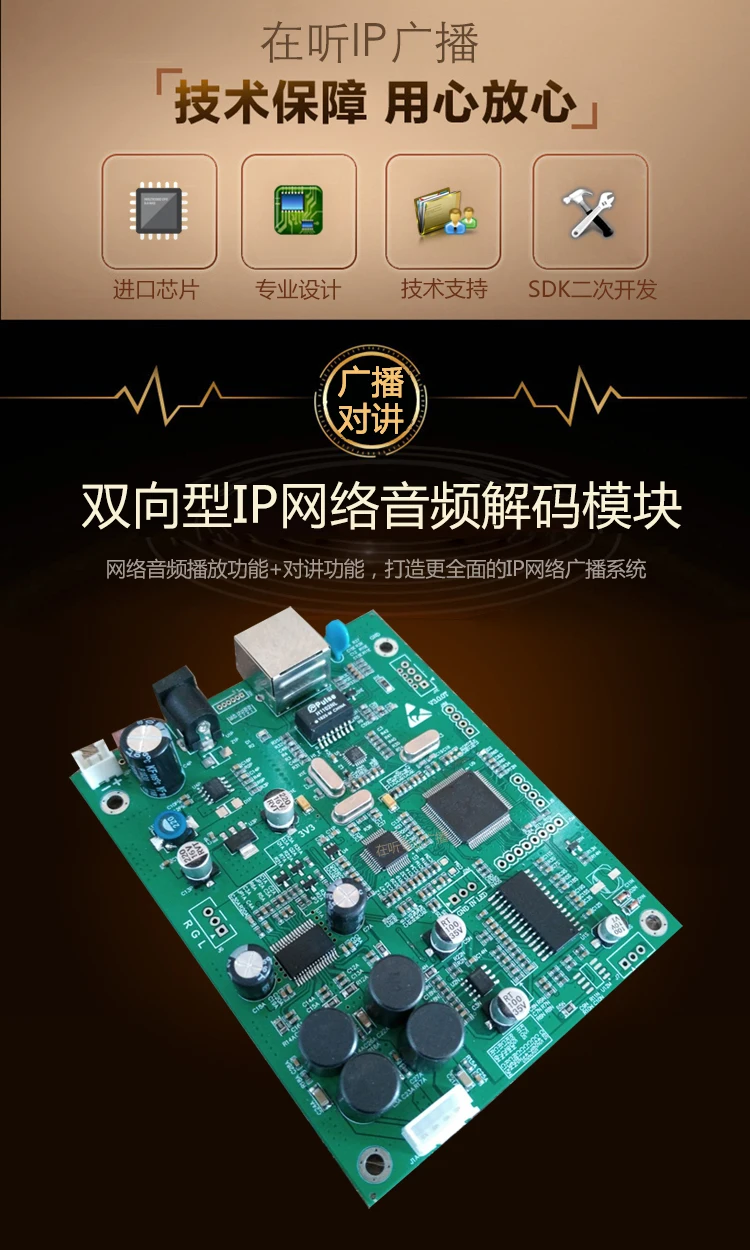 IP Broadcast Intercom Module 2*30W Emergency Intercom Broadcast