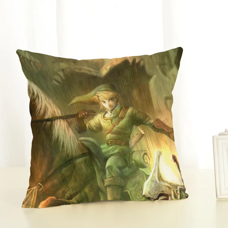 Recolor горячая Распродажа мультяшный чехол с игрой Legend of Zelda квадратный льняной