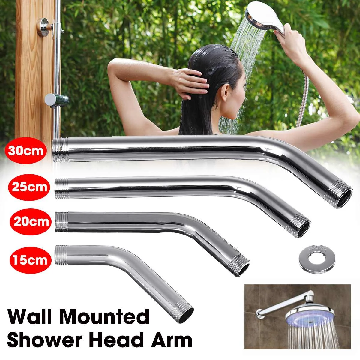 Durable Wall-mounted Shower Arm Bathroom Bend Wall Mounted Copper Bracket 