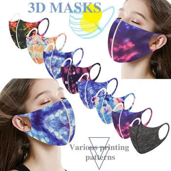 

8PCS Adult Fashion Printing Washable Face Cover Outdoor Windproof Fog Haze Mask Mascarilla Tela mascarilla lavable Facemask