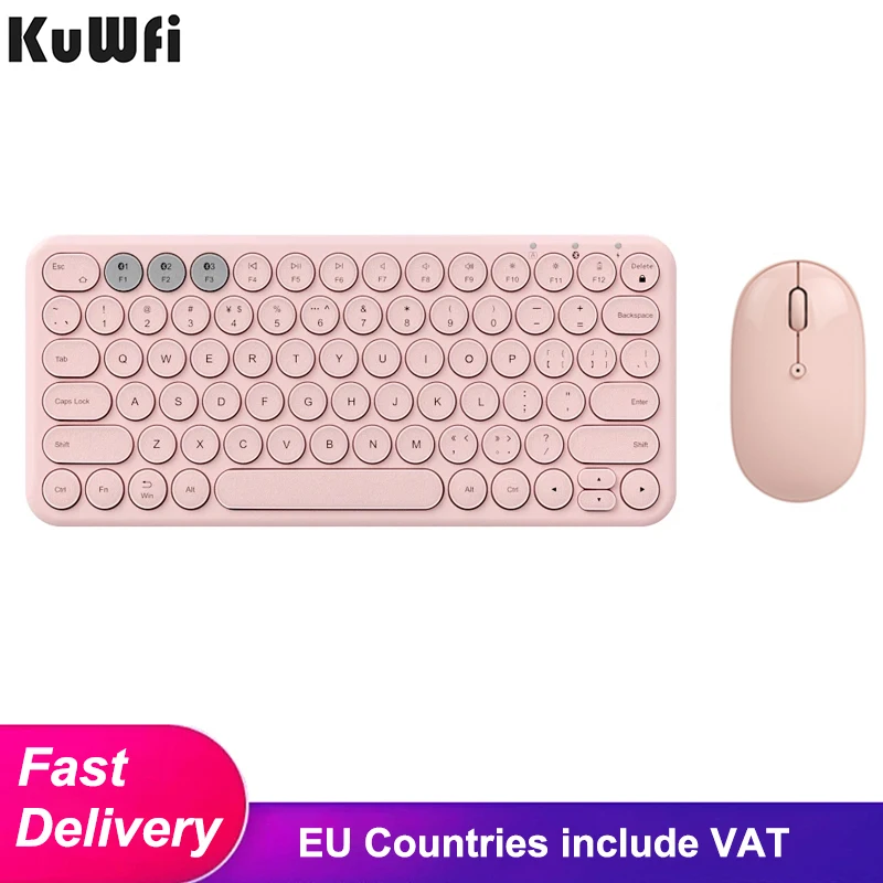 KuWFi Bluetooth Keyboard Mouse Set Portable Wireless for Ipad Laptop Tablet Rechargeable Mini Travel | Компьютеры и офис