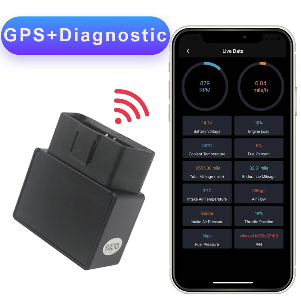 Mini traqueur GPS OBD2 pour voiture, fonction de diagnostic TKSTAR