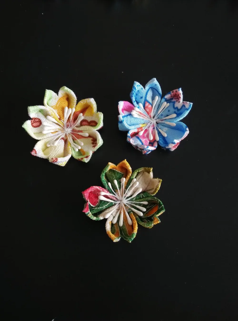LALAVARA 30 шт. на заказ Азиатский традиционный цветок для волос kanzashi Детские зажимы для девочек Сакура