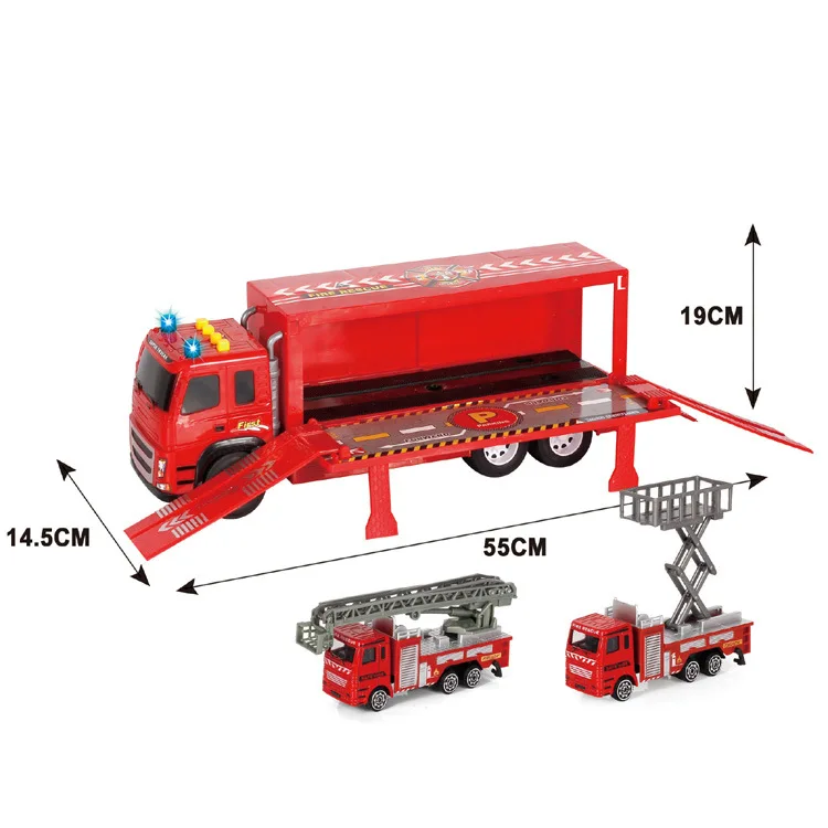 

Children'S Educational Engineering Vehicle CHILDREN'S Toy Car Inertia Firefighting Storage Car with Two Pieces Metal Car