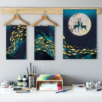 

Custom Poster Golden fish#q Canvas Wall Art Picture Set Posters Home Decor Prints Abstract Prints for Room20-0630-51
