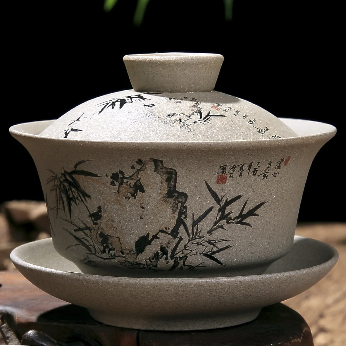 Tea Cup Chinese Kung Fu Teapot Pottery Clay Tea Cup Classical Gaiwan Traditional Handmade Tea Set Cup