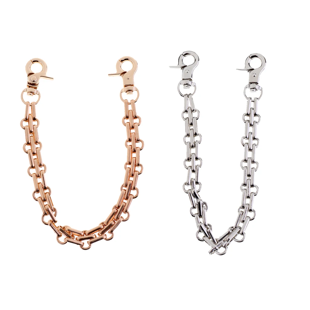 2pcs 25cm Metal Replacement Clip-On Wrist Chain Strap For Clutch/Purse/Handbag/Pouch