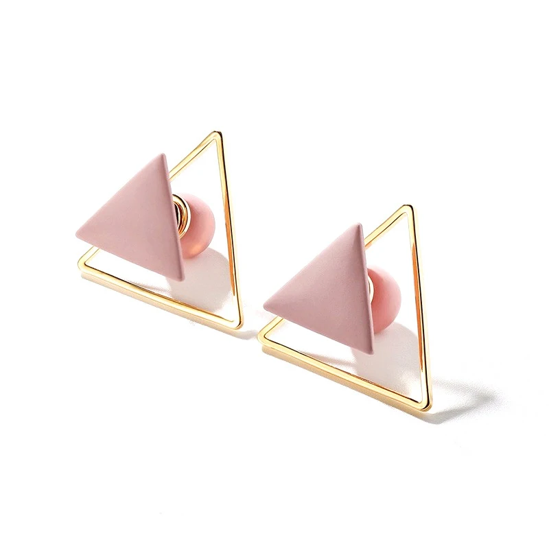 

2019 Korean Version Simple Design Small Triangular Earrings New Fashion Geometric Earring Jewelry For Women Birthday Gift