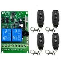 Dc12v 24v 2 ch canais 2ch rf sem fio interruptor de controle remoto sistema controle remoto receptor transmissor 2ch relé 315/433 mhz
