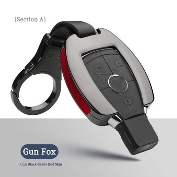 

Car Zinc Alloy+Leather Splicing Car Key Case key Skin for Mercedes Benz W210 W211 W212 W124 W176 W202 W203 W204 W205 Car Keychai