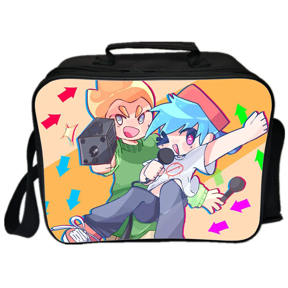 Friday Night Funkin Backpack Camping Shoulder Bag Anime Picnic Bag Handbags Portable Lunch Bags For Women