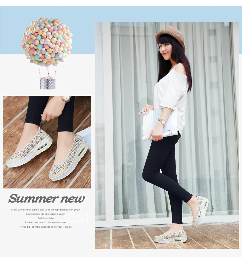 Women Platform Sneakers Spring Ladies Wedges Casual Lace Shoes Women Trainers Comfortable Femme Height Increasing Women Shoes