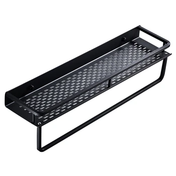 

Bathroom Shelf Corner Organizer Wall Mounted Rack with Bar Space Aluminum Kitchen Shelves Shower Shampoo Storage Rack Towel