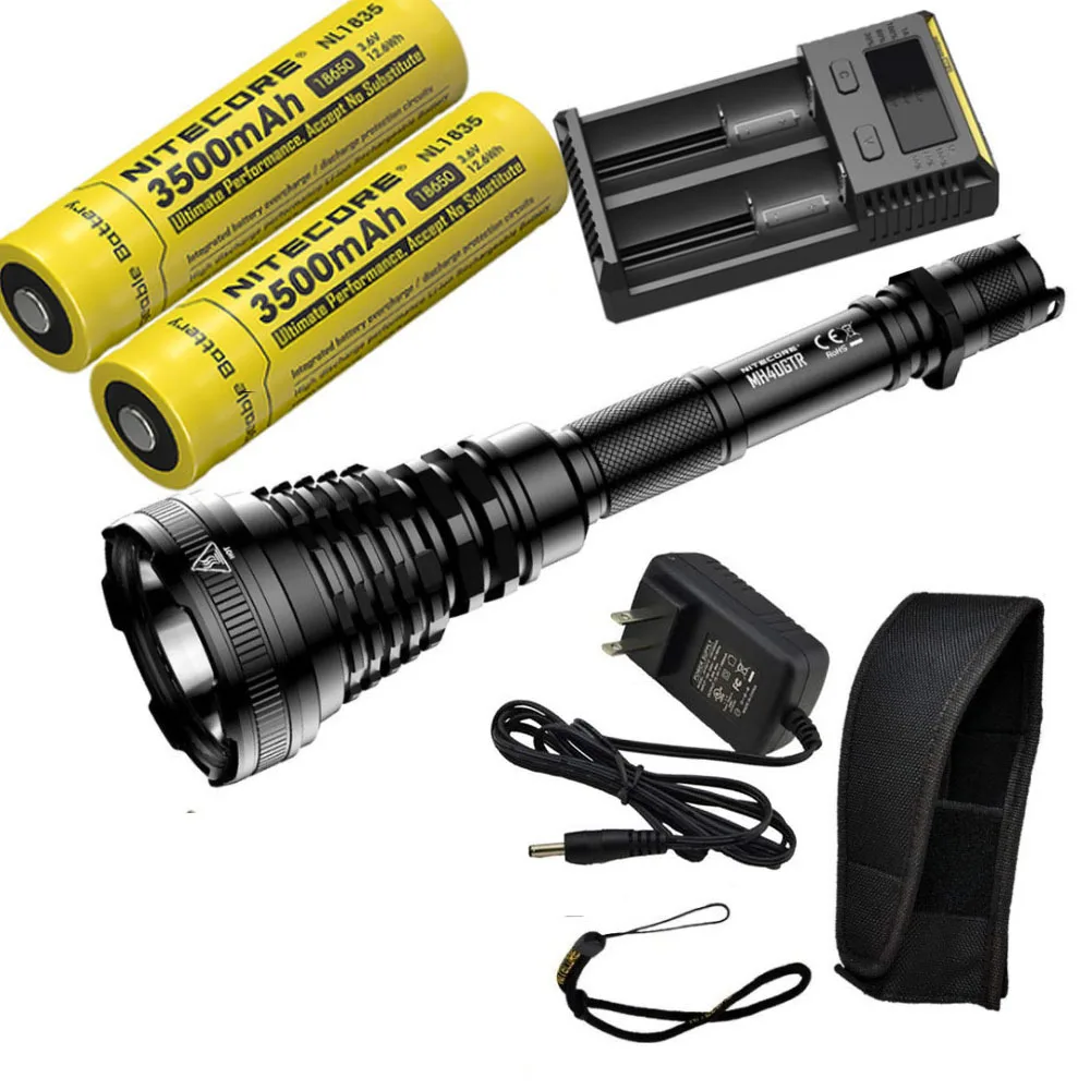 NITECORE MH40GTR охотничий фонарь CREE XP-L HI V3 светодиодный Макс 1200 люмен длинный бросок 1004 м зарядка постоянного тока Тактический перезаряжаемый - Испускаемый цвет: 2xNL1835 I2