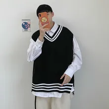 Мужской Повседневный шерстяной пуловер кашемировый жилет мужской свитер модный тренд студенческий вязаный жилет бежевый белый/черный/серый одежда