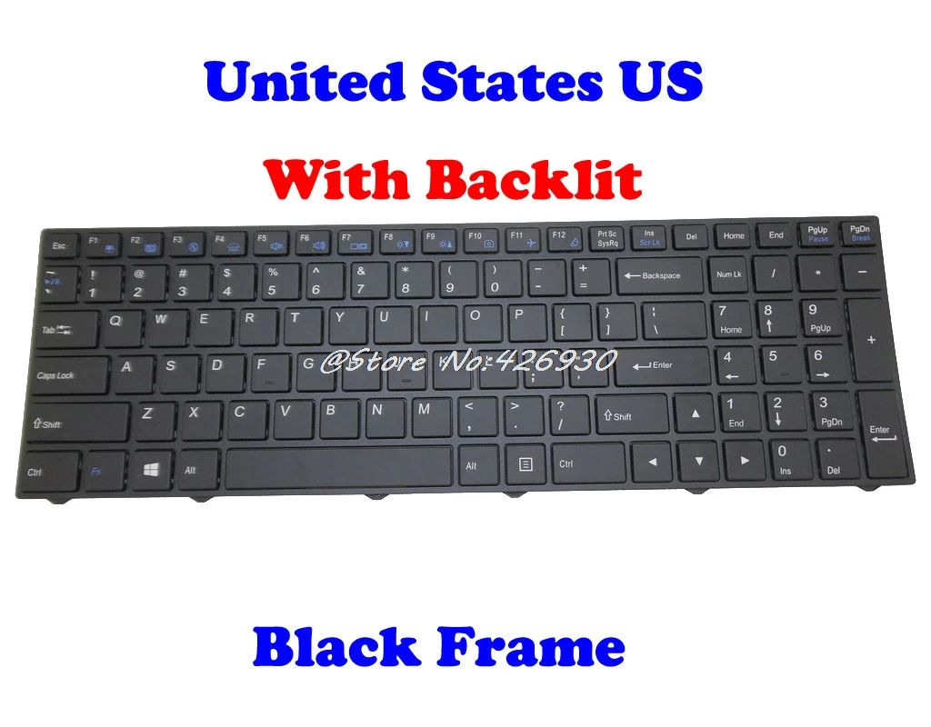 US клавиатура с подсветкой для CLEVO N250 CVM15F33K0 4301 CVM15F23K0J430 CVM15F23USJ4301 CVM15F23U4J430