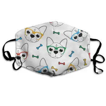 

Comfortable Two Layer Dust Mask, Soft English Bulldog Glasses Face Mask Cover Mouth for Adults and Teens