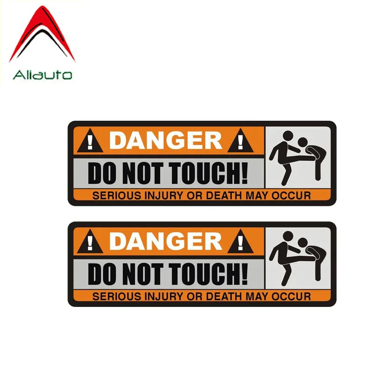 Aliauto 2 X Car Sticker Danger Do Not Touch Funny Serious Injury or Death May Occur Decal PVC for Opel Kia 13cm*4cm | Автомобили и