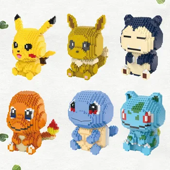 

Pokemon Series Mini Building Blocks Toys Cartoon Picachu Model Pocket Monsters Educational Building Blocks Brick Kids Toy Gifts