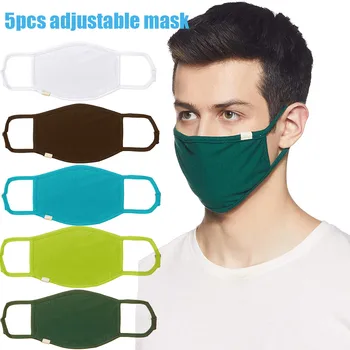 

Adjustable Mask Pack of 5 Cotton Face Mask Washable Reusable Reuseable Face Mask Mouth Cover Washable Mouth Mask Cloth Mouth Mas