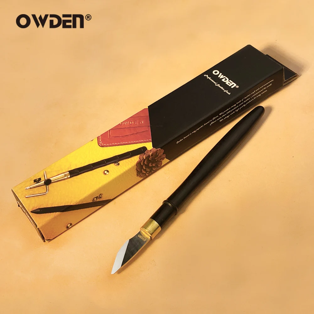 Leather Carving Knife DIY Hobby Artwork Ebony Handle Sharp Cutter Handwork Tool For Leather Craft leather carving knife