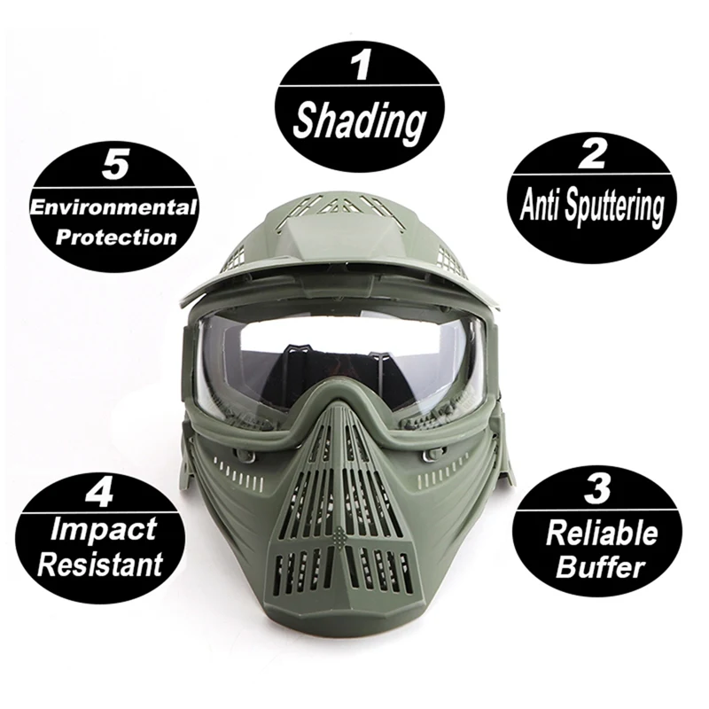 Тактический CS военный Пейнтбол страйкбол Полный уход за кожей лица защитные очки маска