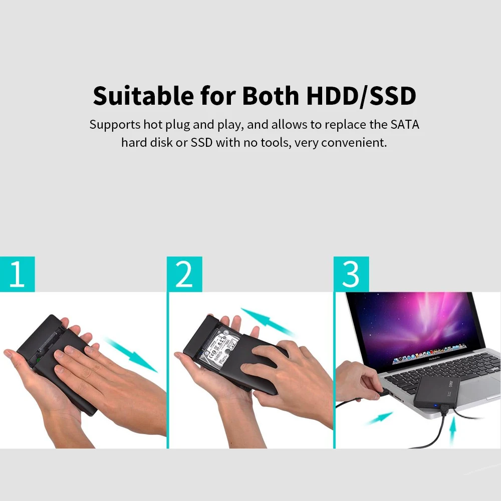 ORICO 3588US3-V1 2,5 дюйма/3,5 дюйма HDD корпус чехол USB 3,0 5 Гбит/с для SATA поддержка UASP и 10 ТБ диски установка без инструментов