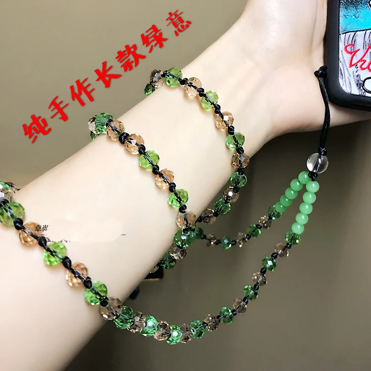 

Strong pull constantly Crystal Beaded Phone Neck Lanyard beads Strap For Keys Cell Phone Chain Key ID PASS Card Straps