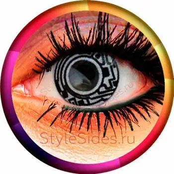 

Карнавальные линзы Серые с чёрным рисунком