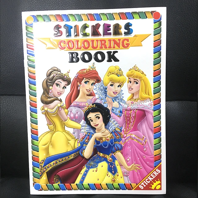 Disney Coloring Books Princesses  Disney Coloring Books Stickers - 16  Pages Coloring - Aliexpress