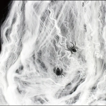 

Halloween home garden decor fake spider web horror trick props Halloween party decoration pirate party artificial spider web