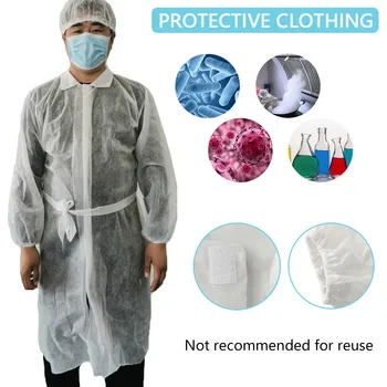 

Long Sleeve Disposable Protective Clothing Anti-Dust Blouse Isolation Tops Suit Workwear bacteria proof care work clothing