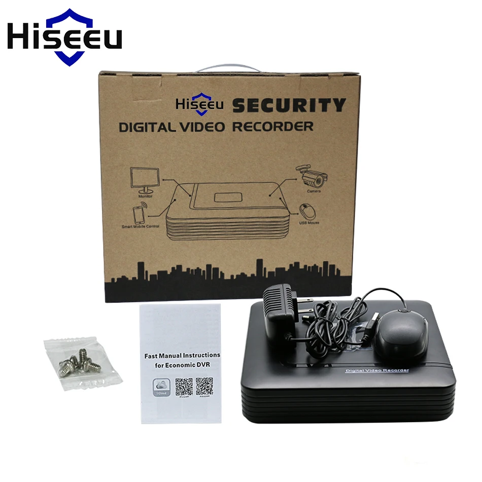 Hiseeu 5 in 1 CCTV Mini DVR TVI CVI AHD CVBS IP Camera Digital Video Recorder 4CH 8CH AHD DVR NVR CCTV System Support 2MP