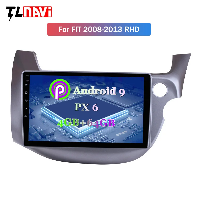 Clearance PX6 4G+64G 10 inch IPS 2.5D Screen Car GPS Navigation For Honda Fit 2008-2013 Right Hand Drive Support Stereo Bluetooth WIFI 1
