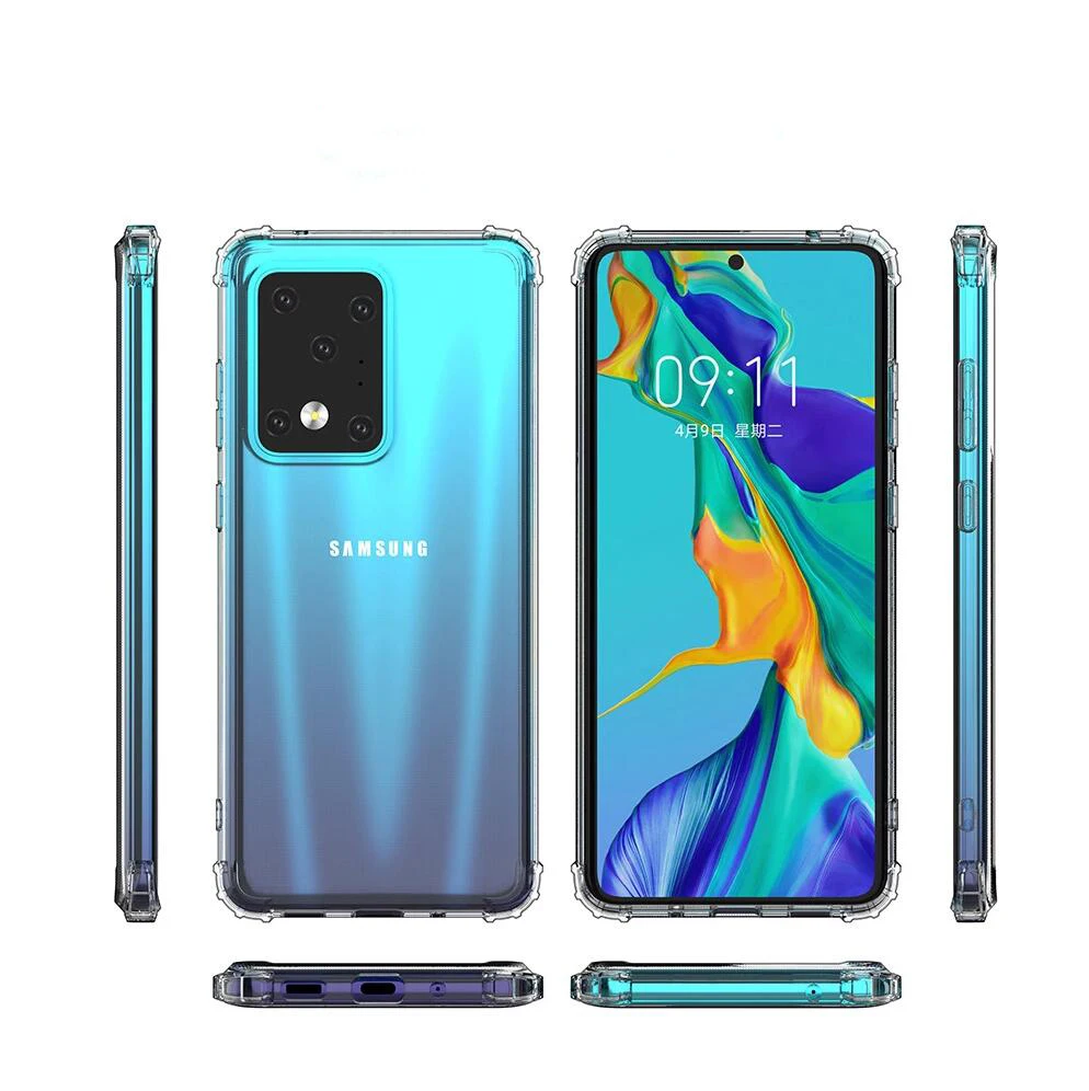 Для samsung galaxy S20 S20Plus S20Ultra четырехугольный противоударный прозрачный ТПУ чехол |