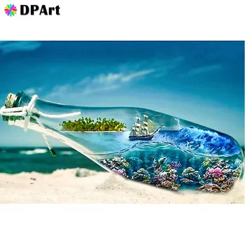 

New Diamond Painting 5D Full Square/Round Drill Drift Bottle on The Beach Daimond Rhinestone Embroidery Cross Stitch Kit M554
