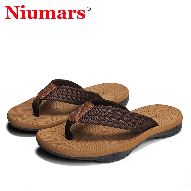 

Men Summer Flip Flops Breathable Beach Sandals Anti-slip Casual Flats Shoes High Quality Slippers Zapatos De Hombre Plus Size