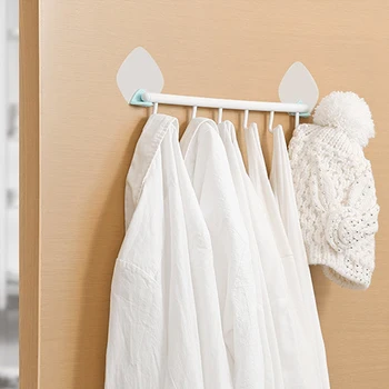 

Bathroom Hook Rack Wall Mount No Drilling Towel Holder Clothes Storage Hooks Rack Shelf Rail for Kitchen Bedroom Entryway Door