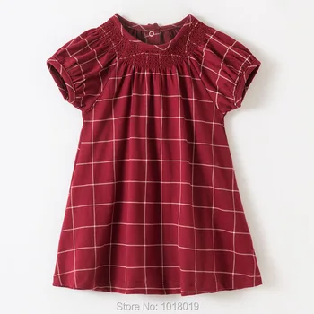 

Kids Dresses Summer 100% Combed Cotton Baby Girl Clothes 2020 Bebe Girls Tops Children Toddler Baby-doll Kids Dress Plaid Tee 4Y