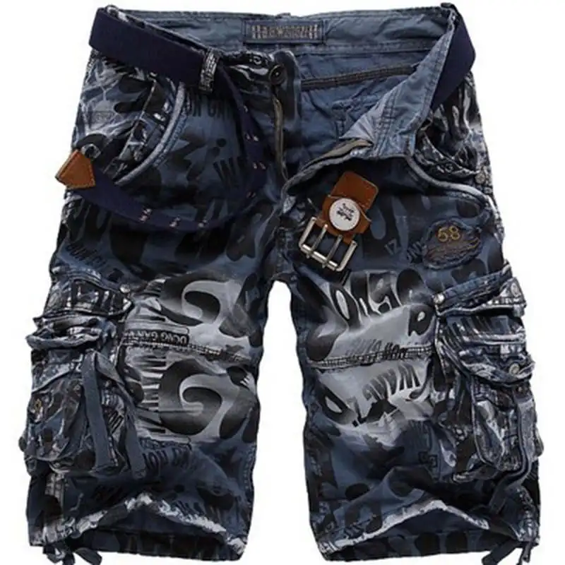 

Casual New Men Camouflage Short Pants Male Mid Waist Jumpsuits Loose Five Point Shorts Pants Cargo Pants