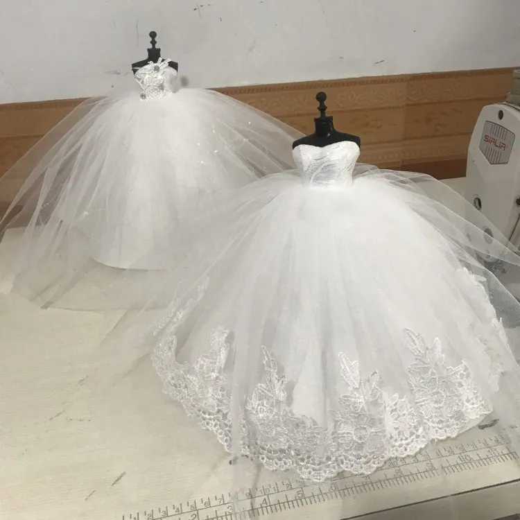 Fashion Handmade Wedding Dresses for Barbie Princess 1/6 Doll Clothes Gown Evening Dress Clothing Dolls Accessories