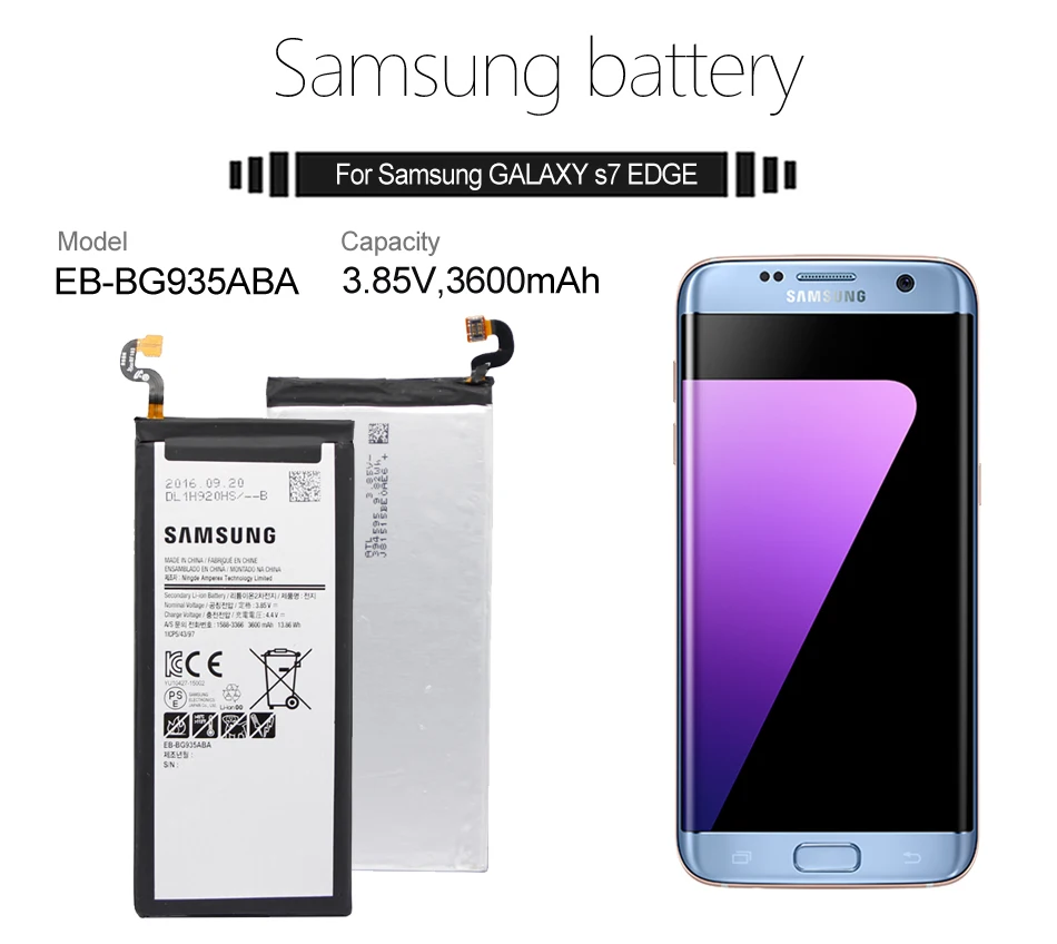 Samsung телефон батарея EB-BG935ABE для samsung Galaxy S7 Edge G935 G9350 G935F G935FD G935W8 3600 мАч батареи+ Инструменты