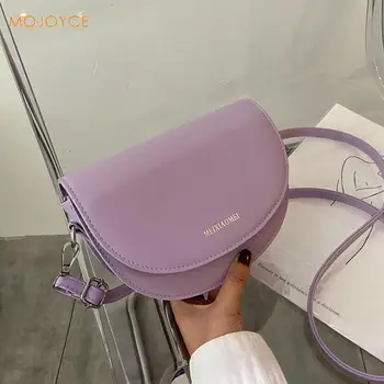 

Multi-functional Female Festival Gifts Fashion Solid Semicircle Crossbody Bag Women PU Leather Saddle Shoulder Pouch